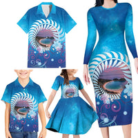 New Zealand Matapouri Beach Landscape Family Matching Long Sleeve Bodycon Dress and Hawaiian Shirt LT05 - Polynesian Pride