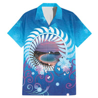 New Zealand Matapouri Beach Landscape Family Matching Mermaid Dress and Hawaiian Shirt LT05 Dad's Shirt - Short Sleeve Blue - Polynesian Pride