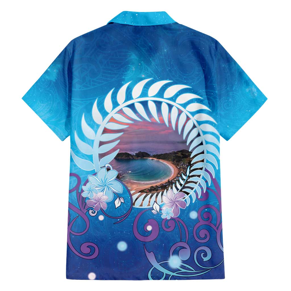 New Zealand Matapouri Beach Landscape Family Matching Off Shoulder Short Dress and Hawaiian Shirt LT05 - Polynesian Pride
