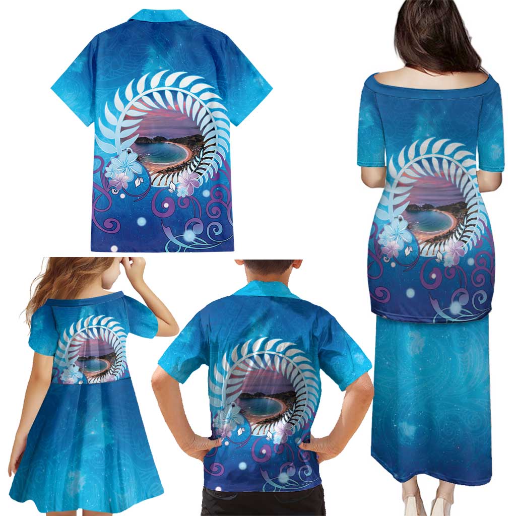 New Zealand Matapouri Beach Landscape Family Matching Puletasi and Hawaiian Shirt LT05 - Polynesian Pride