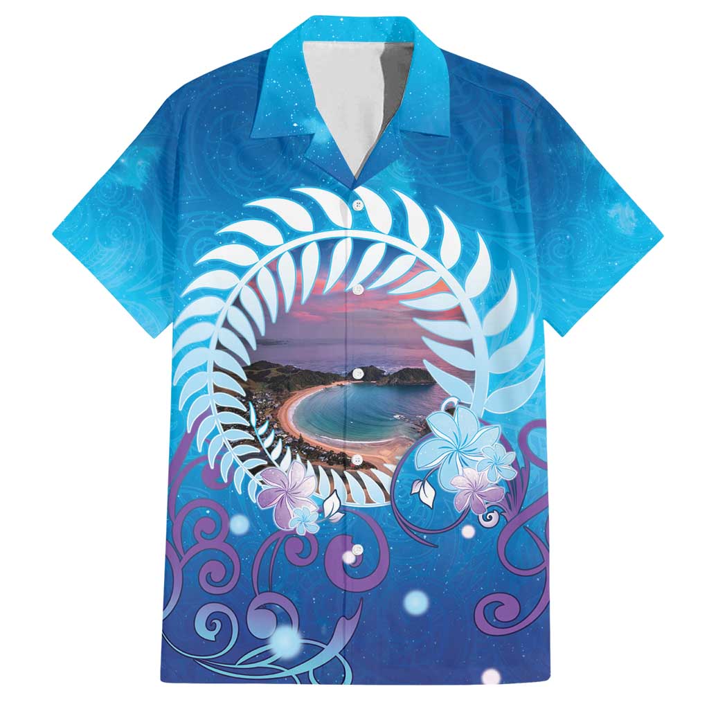 New Zealand Matapouri Beach Landscape Family Matching Summer Maxi Dress and Hawaiian Shirt LT05 Dad's Shirt - Short Sleeve Blue - Polynesian Pride