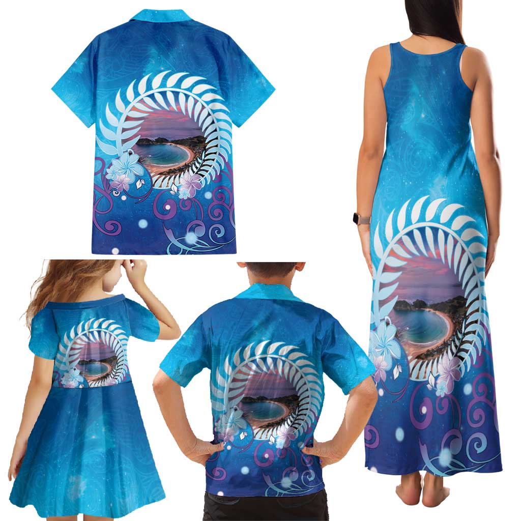 New Zealand Matapouri Beach Landscape Family Matching Tank Maxi Dress and Hawaiian Shirt LT05 - Polynesian Pride