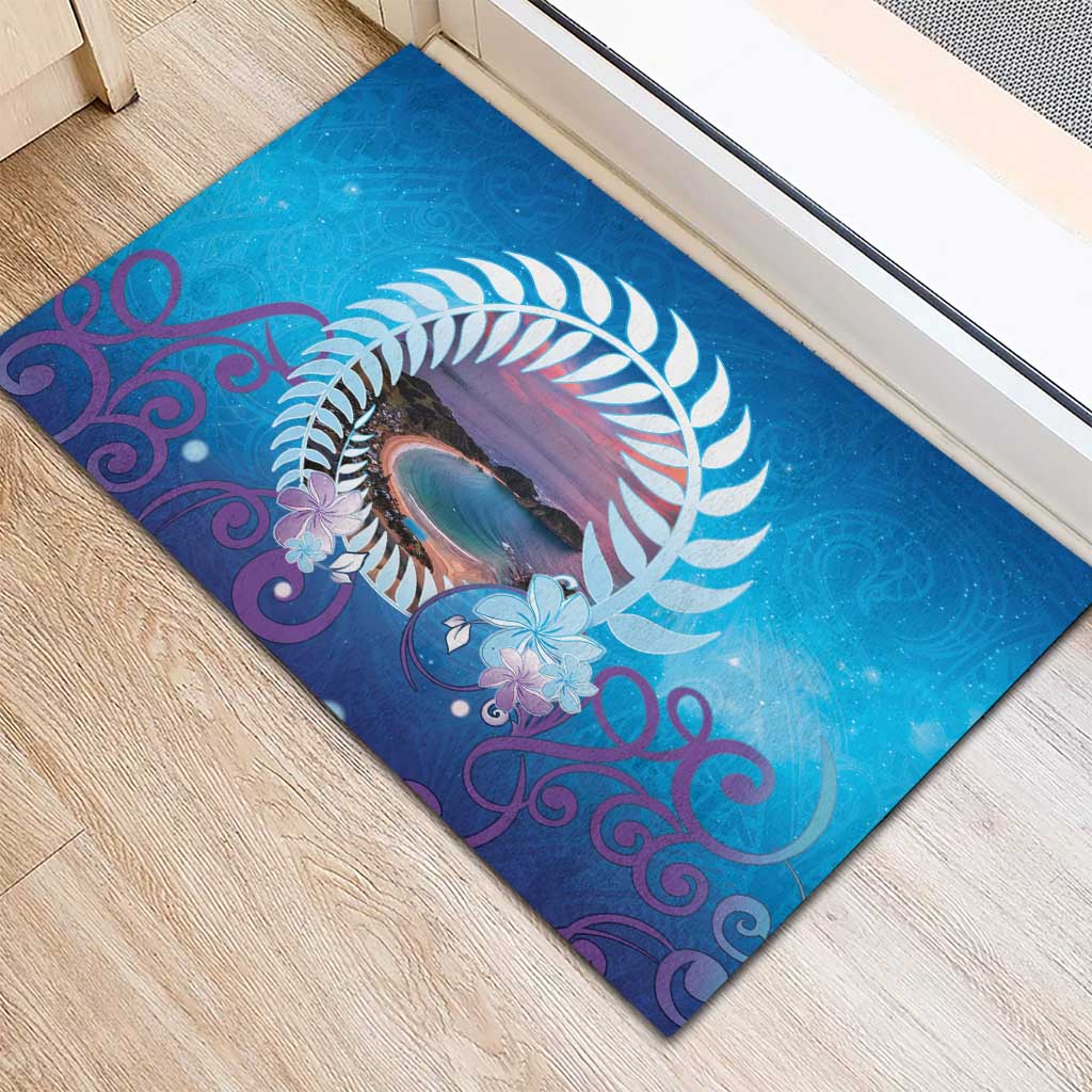 New Zealand Matapouri Beach Landscape Rubber Doormat