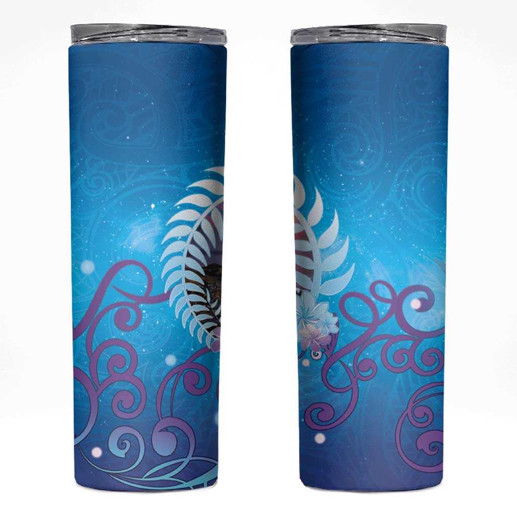 New Zealand Matapouri Beach Landscape Skinny Tumbler LT05 Blue - Polynesian Pride