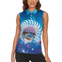 New Zealand Matapouri Beach Landscape Women Sleeveless Polo Shirt LT05 - Polynesian Pride