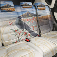 New Zealand Mount Taranaki Landscape Back Car Seat Cover Kokako Bird Polynesian Style LT05 - Polynesian Pride