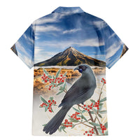 New Zealand Mount Taranaki Landscape Family Matching Mermaid Dress and Hawaiian Shirt Kokako Bird Polynesian Style LT05 - Polynesian Pride