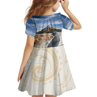 New Zealand Mount Taranaki Landscape Family Matching Tank Maxi Dress and Hawaiian Shirt Kokako Bird Polynesian Style LT05 - Polynesian Pride