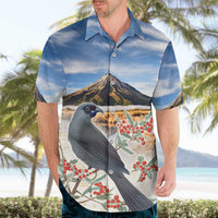 New Zealand Mount Taranaki Landscape Hawaiian Shirt Kokako Bird Polynesian Style LT05 - Polynesian Pride