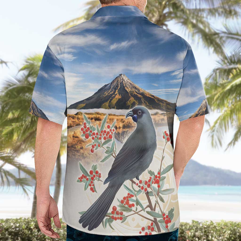 New Zealand Mount Taranaki Landscape Hawaiian Shirt Kokako Bird Polynesian Style LT05 - Polynesian Pride