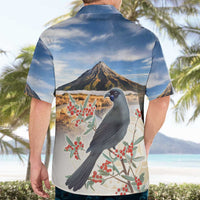 New Zealand Mount Taranaki Landscape Hawaiian Shirt Kokako Bird Polynesian Style LT05 - Polynesian Pride