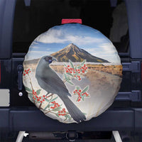 New Zealand Mount Taranaki Landscape Spare Tire Cover Kokako Bird Polynesian Style LT05 - Polynesian Pride