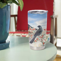 New Zealand Mount Taranaki Landscape Tumbler Cup Kokako Bird Polynesian Style LT05 - Polynesian Pride