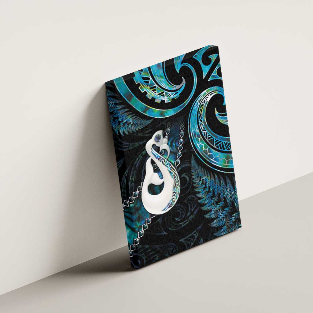 New Zealand Aotearoa Canvas Wall Art Maori Manaia Paua Shell Glitter Turquoise LT05 - Polynesian Pride