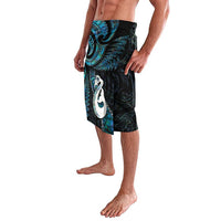 New Zealand Aotearoa Lavalava Maori Manaia Paua Shell Glitter Turquoise