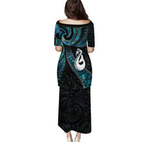 New Zealand Aotearoa Puletasi Maori Manaia Paua Shell Glitter Turquoise LT05 - Polynesian Pride
