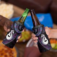 New Zealand Aotearoa 4 in 1 Can Cooler Tumbler Maori Manaia Paua Shell Glitter Purple LT05 - Polynesian Pride
