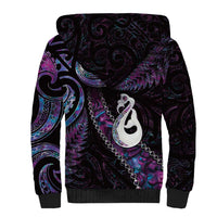New Zealand Aotearoa Sherpa Hoodie Maori Manaia Paua Shell Glitter Purple LT05 - Polynesian Pride