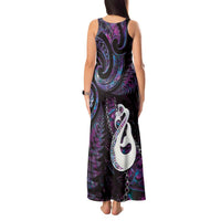 New Zealand Aotearoa Tank Maxi Dress Maori Manaia Paua Shell Glitter Purple LT05 - Polynesian Pride