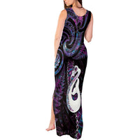 New Zealand Aotearoa Tank Maxi Dress Maori Manaia Paua Shell Glitter Purple LT05 - Polynesian Pride