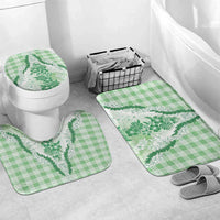 Aloha Hawaii Palaka Bathroom Set Green Plumeria Lei LT05 Mat Set Only (3 pcs) One Size Green - Polynesian Pride