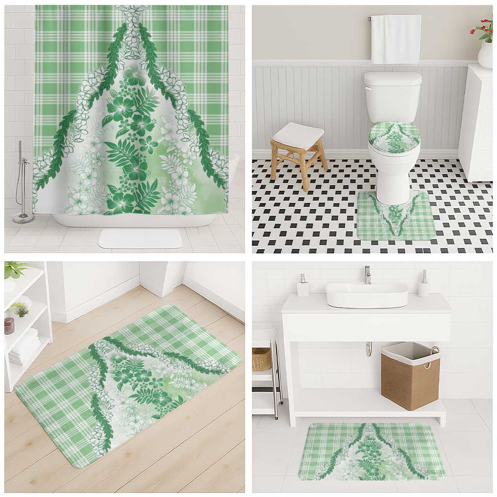 Aloha Hawaii Palaka Bathroom Set Green Plumeria Lei LT05 - Polynesian Pride