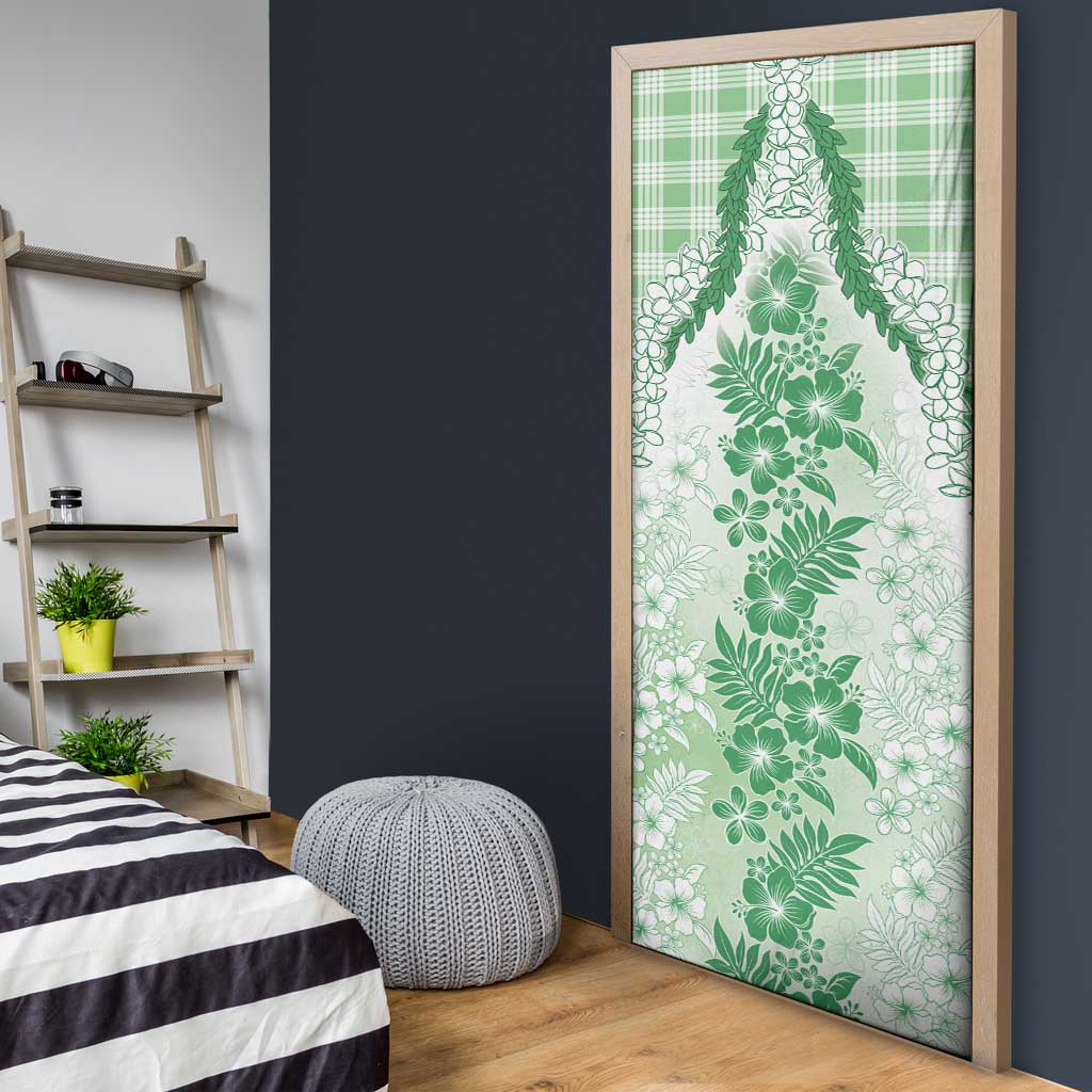 Aloha Hawaii Palaka Door Cover Green Plumeria Lei - Polynesian Pride