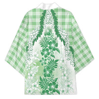 Aloha Hawaii Palaka Kimono Green Plumeria Lei LT05 - Polynesian Pride