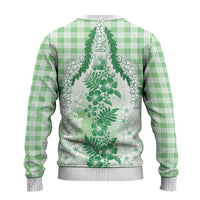 Aloha Hawaii Palaka Ugly Christmas Sweater Green Plumeria Lei LT05 - Polynesian Pride