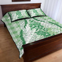 Aloha Hawaii Palaka Quilt Bed Set Green Plumeria Lei LT05 - Polynesian Pride