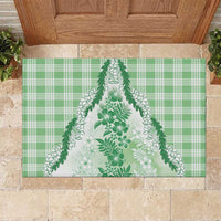 Aloha Hawaii Palaka Rubber Doormat Green Plumeria Lei LT05 Green - Polynesian Pride