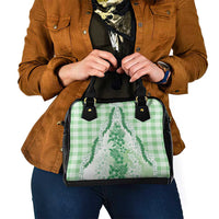 Aloha Hawaii Palaka Shoulder Handbag Green Plumeria Lei - Polynesian Pride