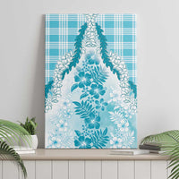 Aloha Hawaii Palaka Canvas Wall Art Blue Plumeria Lei LT05 - Polynesian Pride