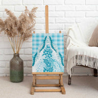Aloha Hawaii Palaka Canvas Wall Art Blue Plumeria Lei LT05 - Polynesian Pride