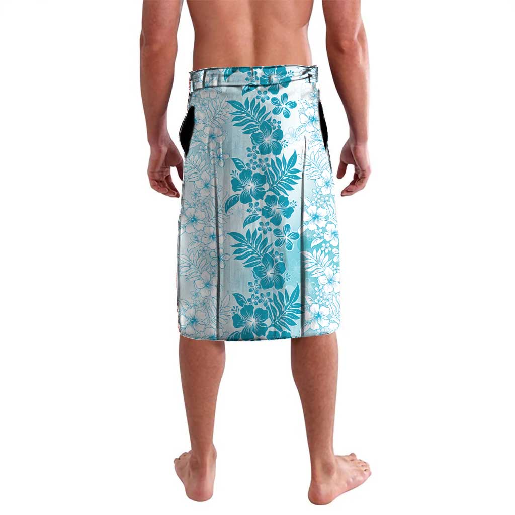 Aloha Hawaii Palaka Lavalava Blue Plumeria Lei - Polynesian Pride
