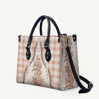 Aloha Hawaii Palaka Leather Bag Beige Plumeria Lei LT05 Beige - Polynesian Pride