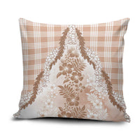 Aloha Hawaii Palaka Pillow Cover Beige Plumeria Lei - Polynesian Pride