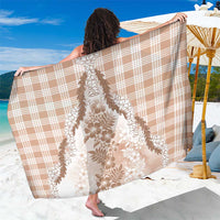 Aloha Hawaii Palaka Sarong Beige Plumeria Lei LT05 One Size 44 x 66 inches Beige - Polynesian Pride
