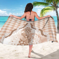 Aloha Hawaii Palaka Sarong Beige Plumeria Lei LT05 - Polynesian Pride