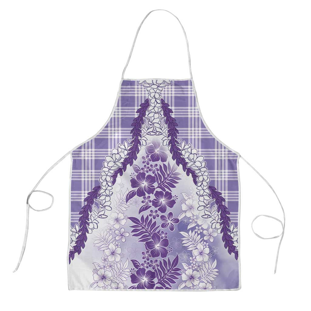 Aloha Hawaii Palaka Apron Purple Plumeria Lei LT05 Purple - Polynesian Pride