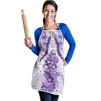 Aloha Hawaii Palaka Apron Purple Plumeria Lei LT05 - Polynesian Pride