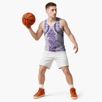 Aloha Hawaii Palaka Basketball Jersey Purple Plumeria Lei - Polynesian Pride