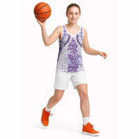 Aloha Hawaii Palaka Basketball Jersey Purple Plumeria Lei - Polynesian Pride