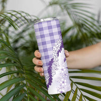 Aloha Hawaii Palaka Skinny Tumbler Purple Plumeria Lei LT05 - Polynesian Pride