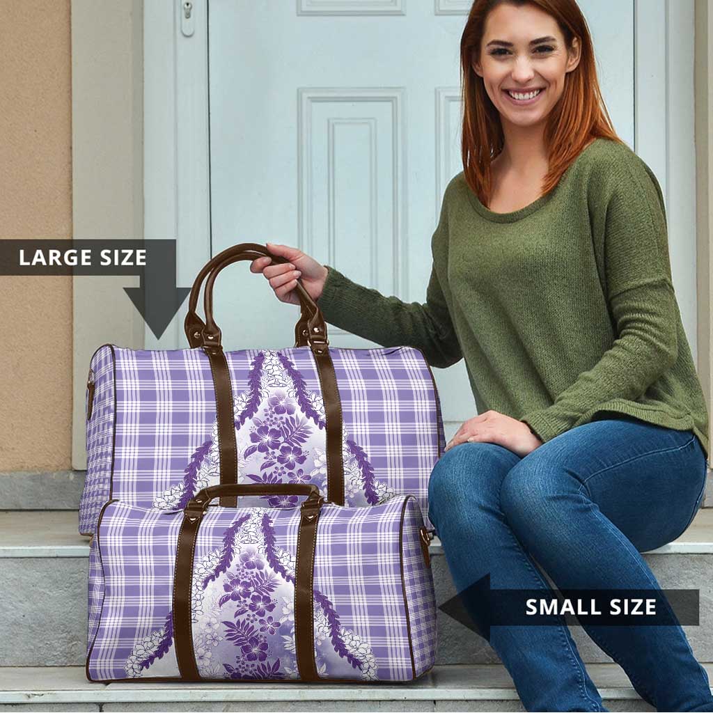 Aloha Hawaii Palaka Travel Bag Purple Plumeria Lei - Polynesian Pride