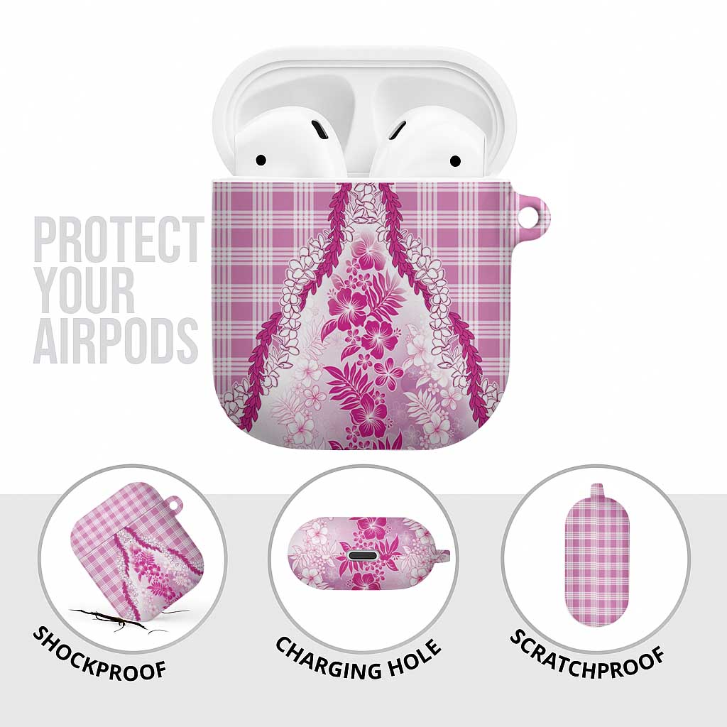 Aloha Hawaii Palaka AirPods Case Pink Plumeria Lei - Polynesian Pride