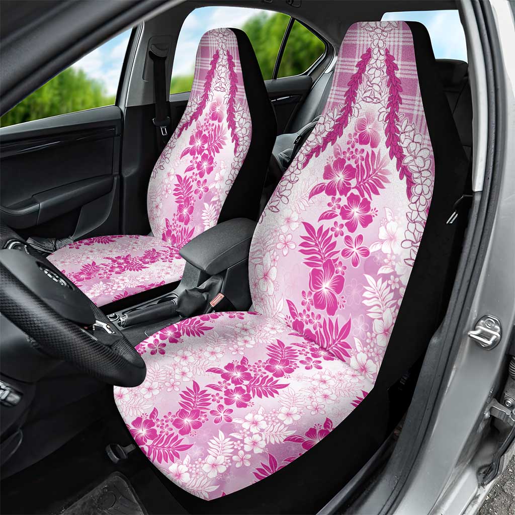 Aloha Hawaii Palaka Car Seat Cover Pink Plumeria Lei - Polynesian Pride