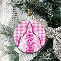 Aloha Hawaii Palaka Ceramic Ornament Pink Plumeria Lei LT05 - Polynesian Pride