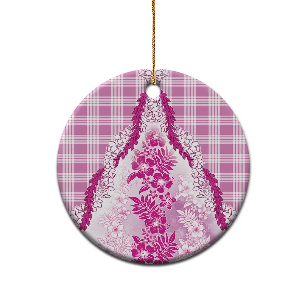 Aloha Hawaii Palaka Ceramic Ornament Pink Plumeria Lei LT05 - Polynesian Pride