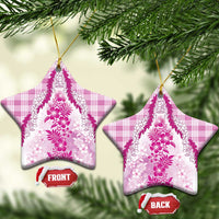 Aloha Hawaii Palaka Ceramic Ornament Pink Plumeria Lei LT05 Star Pink - Polynesian Pride